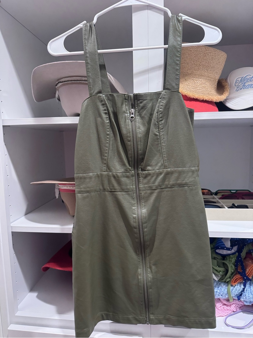 Target Olive Green Zip-Front Pinafore Dress
